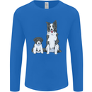 A Border Collie and Puppy Mens Long Sleeve T-Shirt Royal Blue