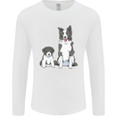 A Border Collie and Puppy Mens Long Sleeve T-Shirt White