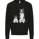 A Border Collie and Puppy Mens Sweatshirt Jumper Black