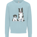 A Border Collie and Puppy Mens Sweatshirt Jumper Light Blue