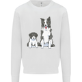 A Border Collie and Puppy Mens Sweatshirt Jumper White