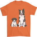 A Border Collie and Puppy Mens T-Shirt 100% Cotton Orange