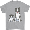 A Border Collie and Puppy Mens T-Shirt 100% Cotton Sports Grey