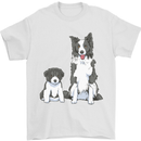 A Border Collie and Puppy Mens T-Shirt 100% Cotton White