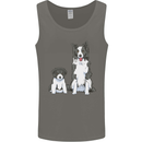 A Border Collie and Puppy Mens Vest Tank Top Charcoal