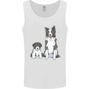 A Border Collie and Puppy Mens Vest Tank Top White