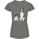 A Border Collie and Puppy Womens Petite Cut T-Shirt Charcoal