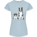 A Border Collie and Puppy Womens Petite Cut T-Shirt Light Blue
