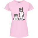 A Border Collie and Puppy Womens Petite Cut T-Shirt Light Pink