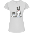 A Border Collie and Puppy Womens Petite Cut T-Shirt White