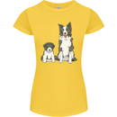 A Border Collie and Puppy Womens Petite Cut T-Shirt Yellow