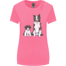 A Border Collie and Puppy Womens Wider Cut T-Shirt Azalea