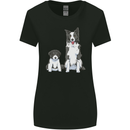 A Border Collie and Puppy Womens Wider Cut T-Shirt Black