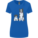 A Border Collie and Puppy Womens Wider Cut T-Shirt Royal Blue