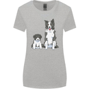 A Border Collie and Puppy Womens Wider Cut T-Shirt Sports Grey