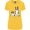A Border Collie and Puppy Womens Wider Cut T-Shirt Yellow