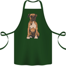 A Boxer Dog Cotton Apron 100% Organic Forest Green