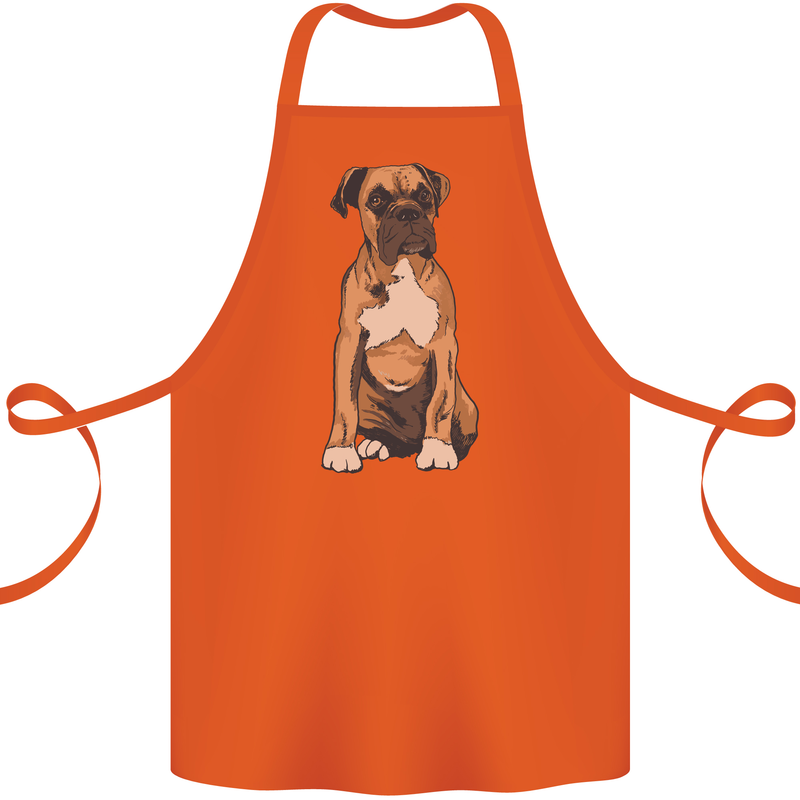 A Boxer Dog Cotton Apron 100% Organic Orange