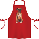 A Boxer Dog Cotton Apron 100% Organic Red
