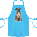 A Boxer Dog Cotton Apron 100% Organic Turquoise