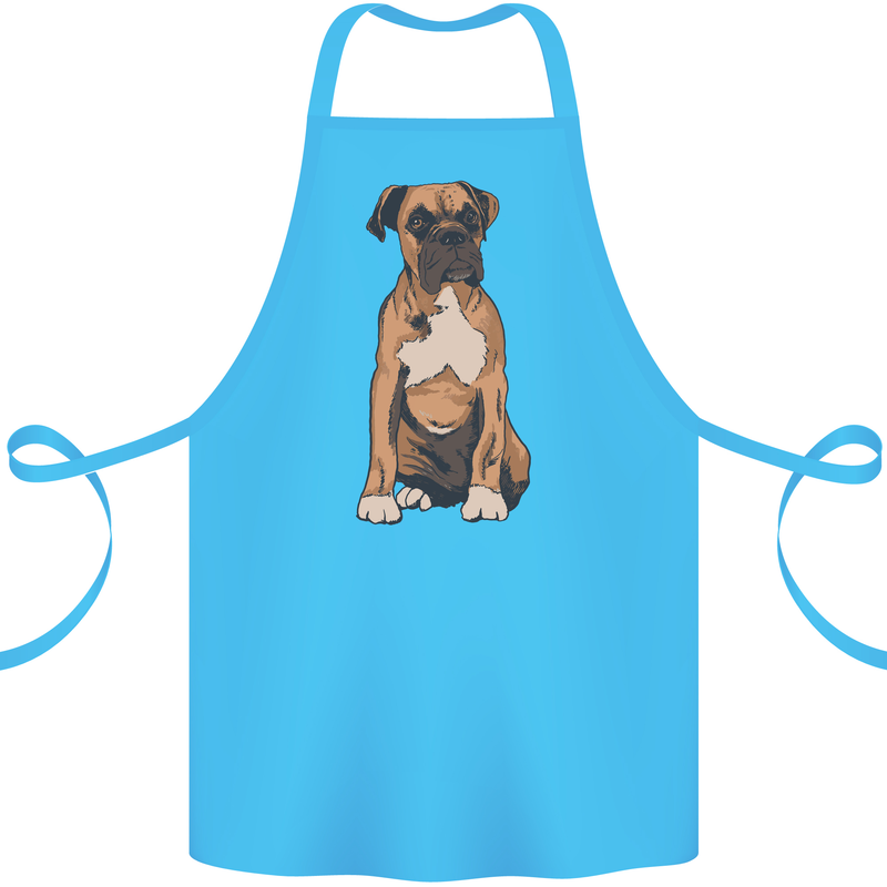 A Boxer Dog Cotton Apron 100% Organic Turquoise