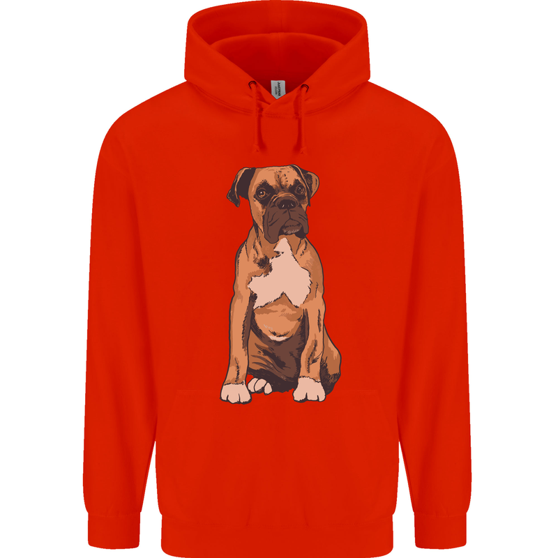 A Boxer Dog Mens 80% Cotton Hoodie Bright Red