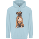 A Boxer Dog Mens 80% Cotton Hoodie Light Blue