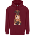 A Boxer Dog Mens 80% Cotton Hoodie Maroon
