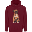 A Boxer Dog Mens 80% Cotton Hoodie Maroon