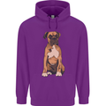 A Boxer Dog Mens 80% Cotton Hoodie Purple