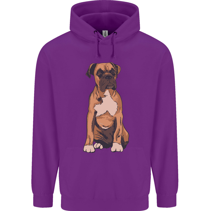 A Boxer Dog Mens 80% Cotton Hoodie Purple