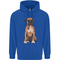 A Boxer Dog Mens 80% Cotton Hoodie Royal Blue