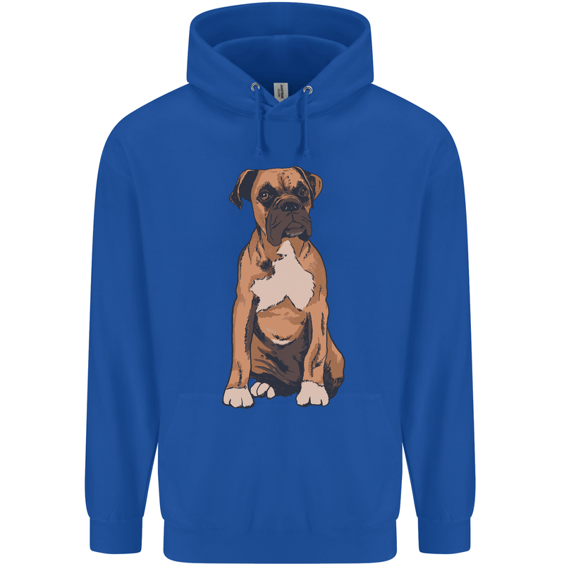 A Boxer Dog Mens 80% Cotton Hoodie Royal Blue