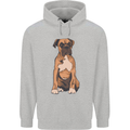 A Boxer Dog Mens 80% Cotton Hoodie Sports Grey