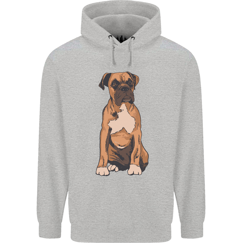 A Boxer Dog Mens 80% Cotton Hoodie Sports Grey