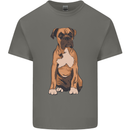 A Boxer Dog Mens Cotton T-Shirt Tee Top Charcoal