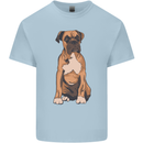 A Boxer Dog Mens Cotton T-Shirt Tee Top Light Blue