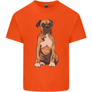 A Boxer Dog Mens Cotton T-Shirt Tee Top Orange