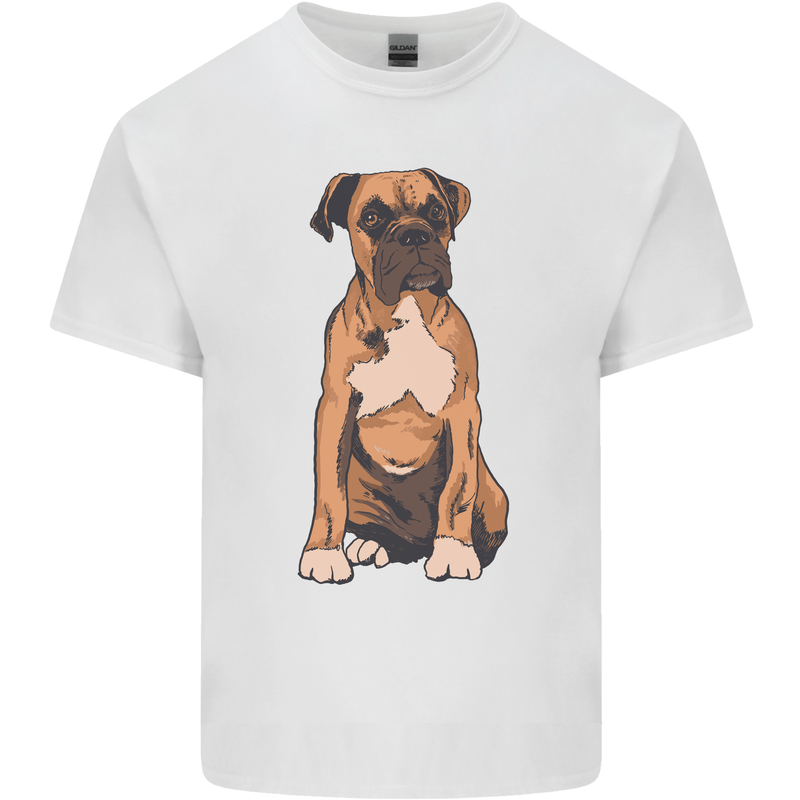 A Boxer Dog Mens Cotton T-Shirt Tee Top White