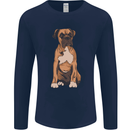 A Boxer Dog Mens Long Sleeve T-Shirt Navy Blue