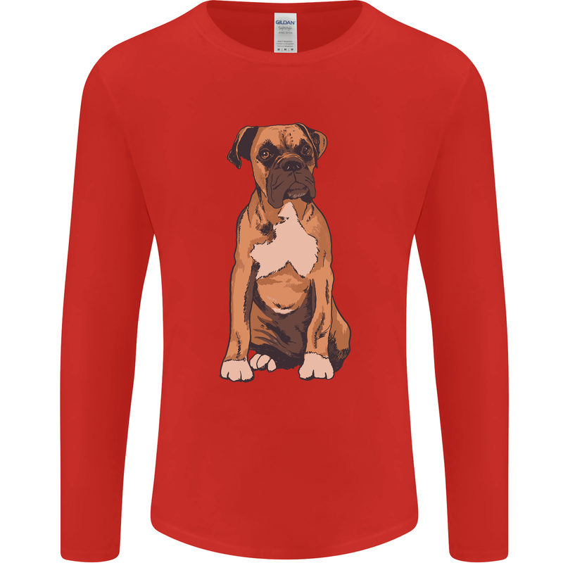 A Boxer Dog Mens Long Sleeve T-Shirt Red