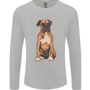 A Boxer Dog Mens Long Sleeve T-Shirt Sports Grey
