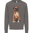 A Boxer Dog Mens Sweatshirt Jumper Charcoal