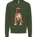 A Boxer Dog Mens Sweatshirt Jumper Forest Green