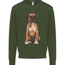 A Boxer Dog Mens Sweatshirt Jumper Forest Green