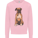 A Boxer Dog Mens Sweatshirt Jumper Light Pink