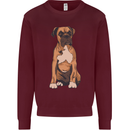 A Boxer Dog Mens Sweatshirt Jumper Maroon