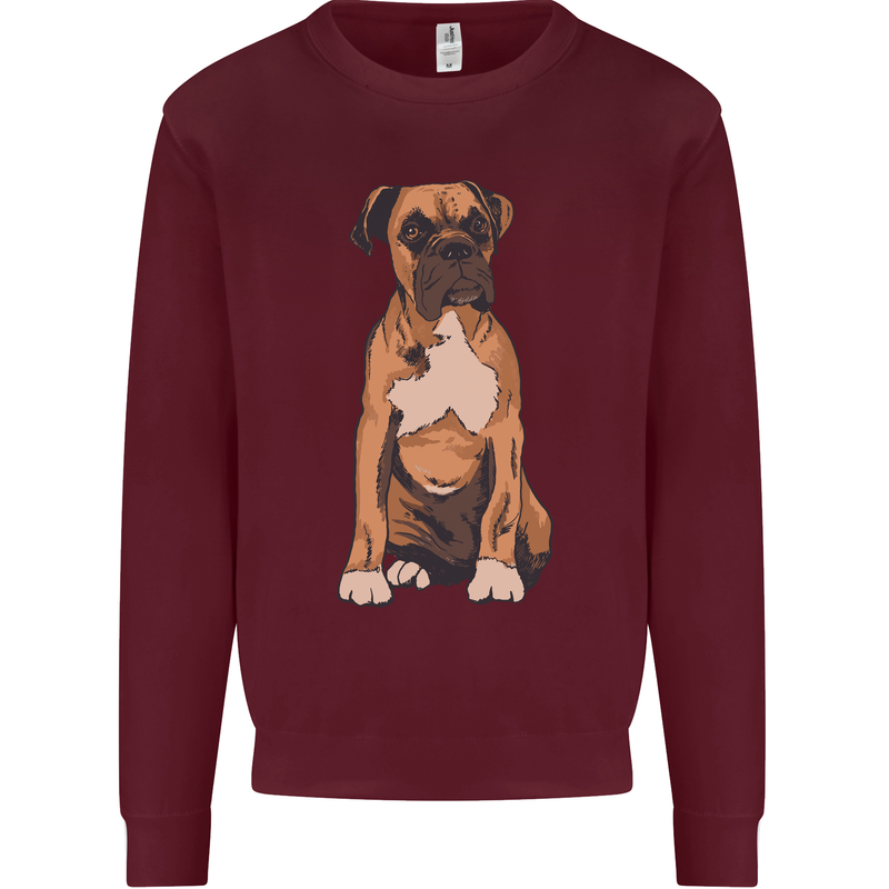 A Boxer Dog Mens Sweatshirt Jumper Maroon