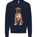 A Boxer Dog Mens Sweatshirt Jumper Navy Blue