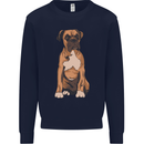A Boxer Dog Mens Sweatshirt Jumper Navy Blue